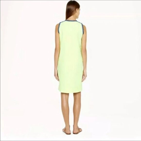 🔥J Crew Neon Yellow Blue Dress Sz 2 New with tag - Picture 7 of 16